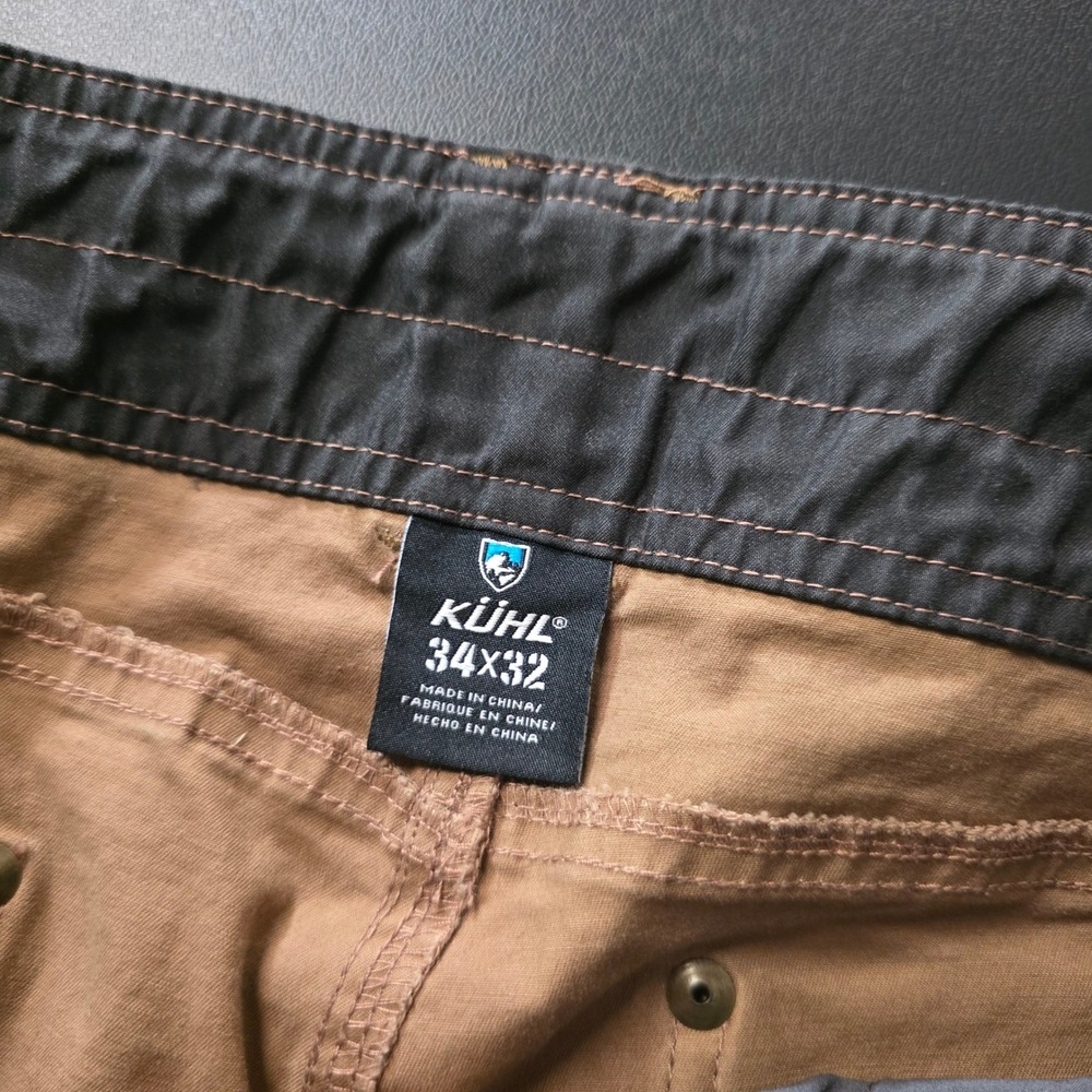 Kuhl Free Generatr Mens 34x32 Khaki Brown Cotton Stretch Work Hiking Pants - Picture 7 of 14